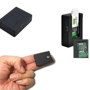 Black N9 mini X009 car alarm GPS tracker device with SIM card slot.