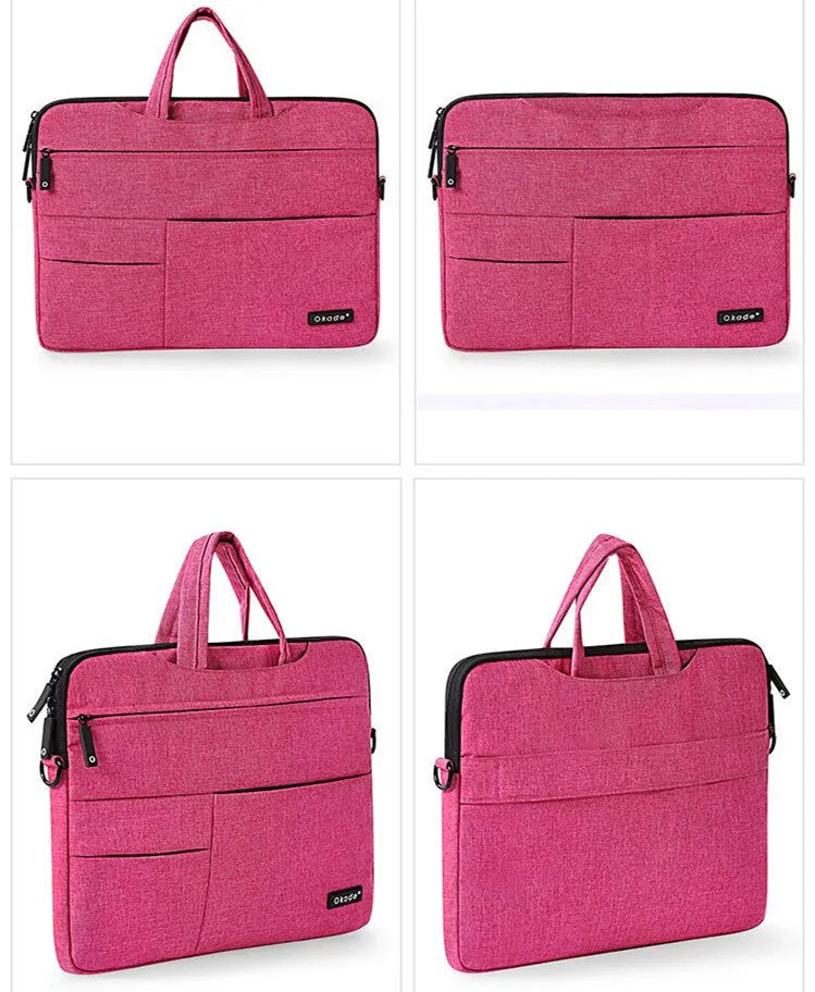 Okade super thin waterproof shockproof burlap shoulder bag for 15 inch Macbook Pro Air with zipper