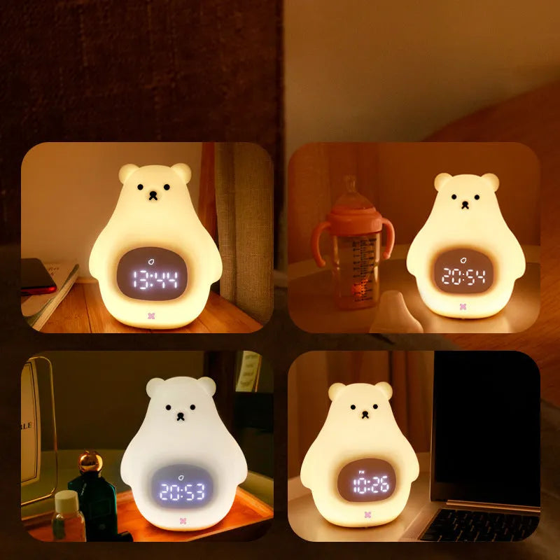 Big White Bear silicone night light with sleeping timer and remote control