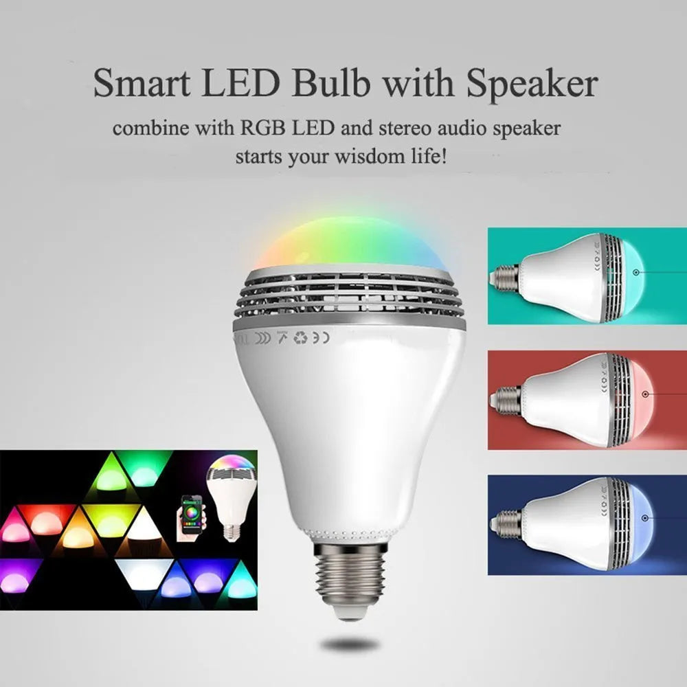 Creative Home LED smart Bluetooth speaker bulb light with E27 fitting and RGB+W colour changing