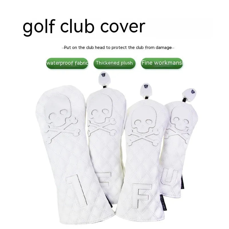 Black and white PU waterproof protective cover for a golf wooden pole.