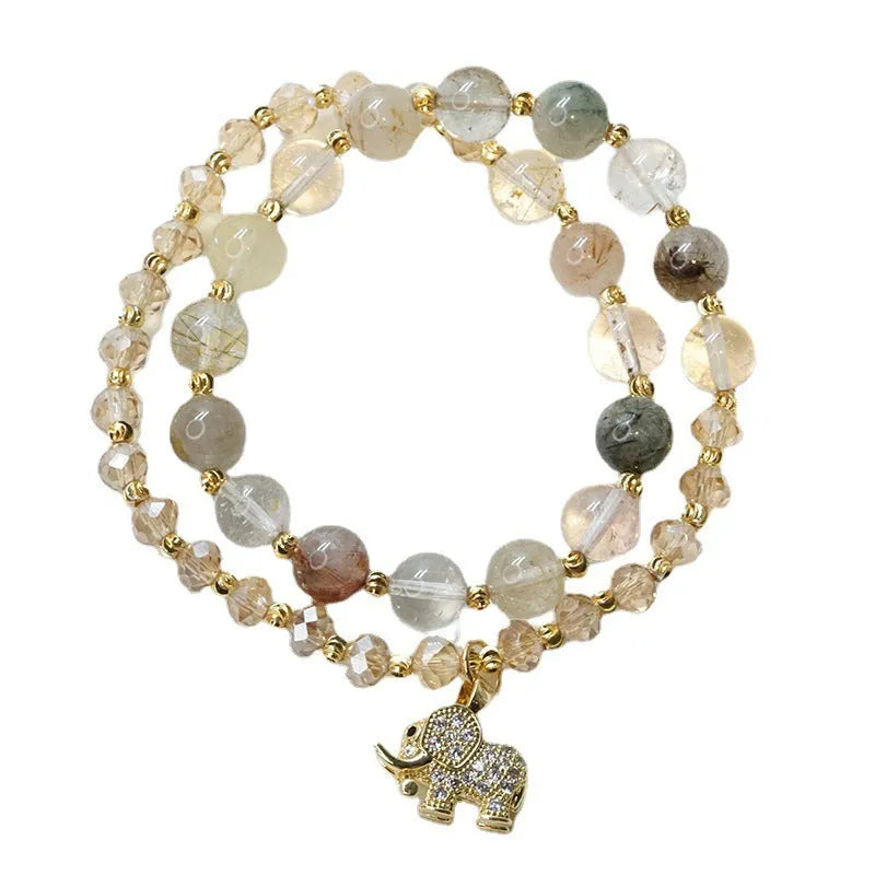Retro ethnic bracelet for women with 521 colour hair crystal beads