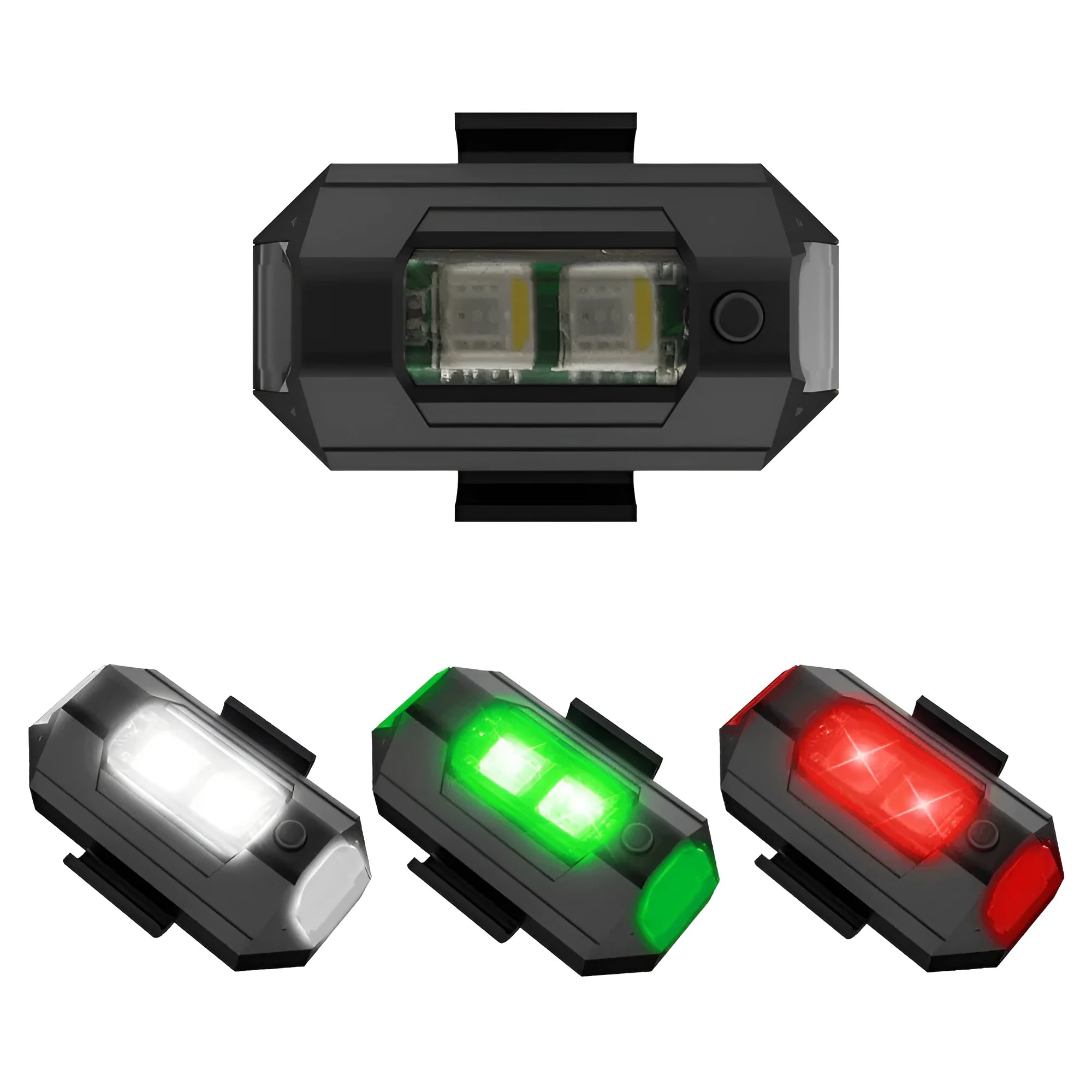 Drone signal light with 7-colour RGB strobe illumination and mounting accessories