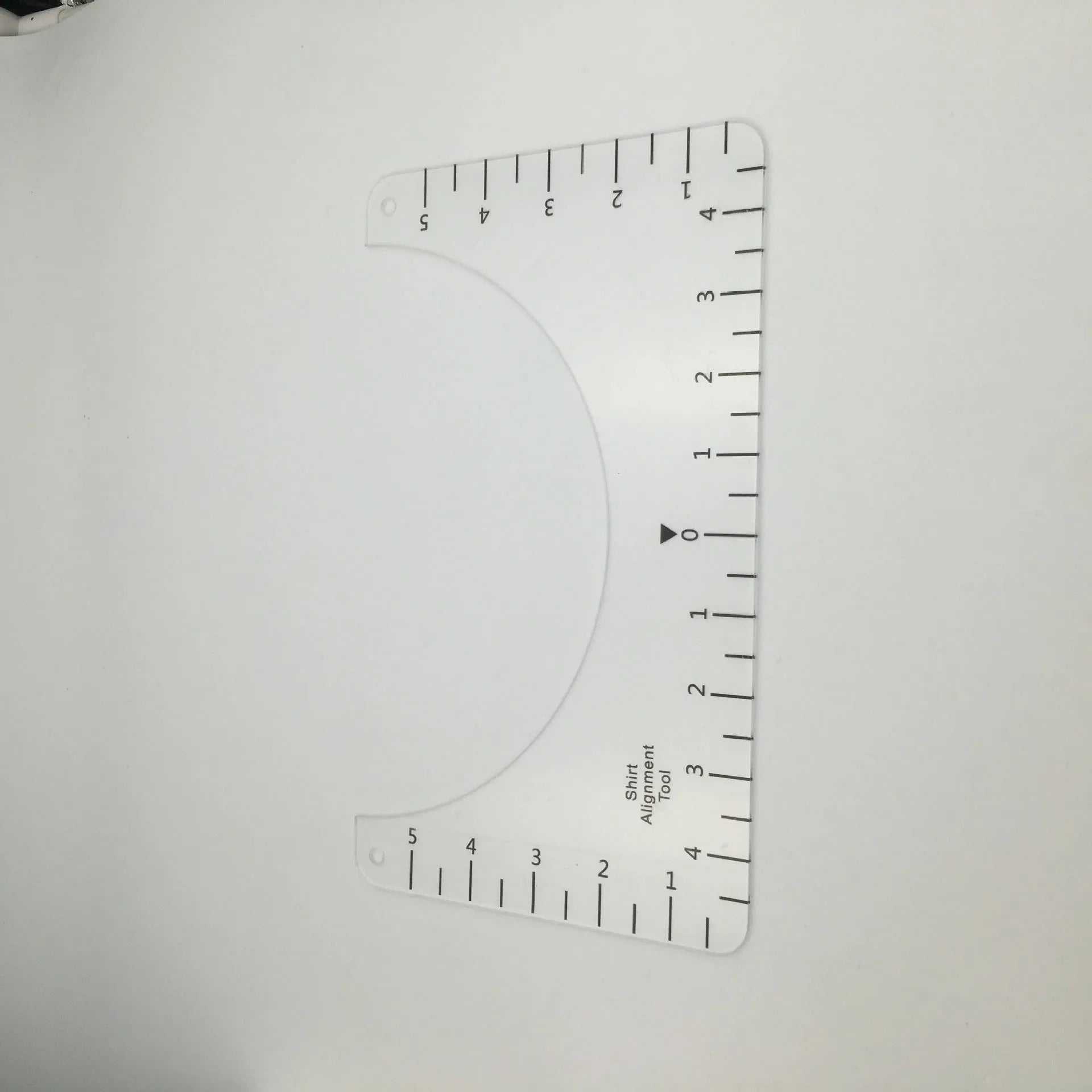Transparent acrylic sewing patch ruler 10x6 inches for t-shirt alignment with carved markings