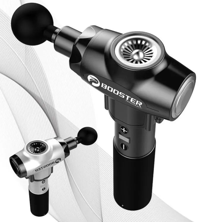Black and white muscle relaxation massager with adjustable speed up to 3200rpm