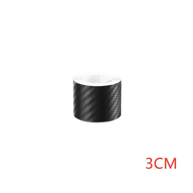 Matte carbon fibre roll for protecting car door sills from scratches and water, showing width options.