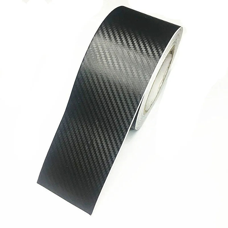 Matte carbon fibre roll for protecting car door sills from scratches and water, showing width options.