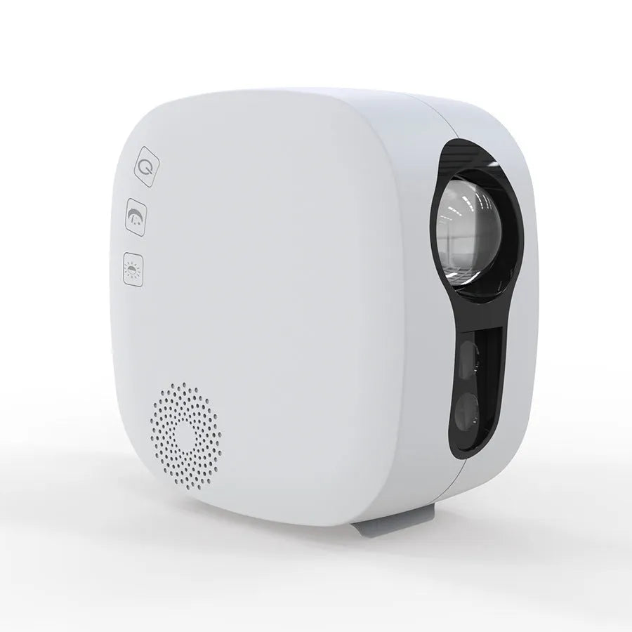 Black or white laser starry sky projection lamp with nebula moon display and Bluetooth connectivity