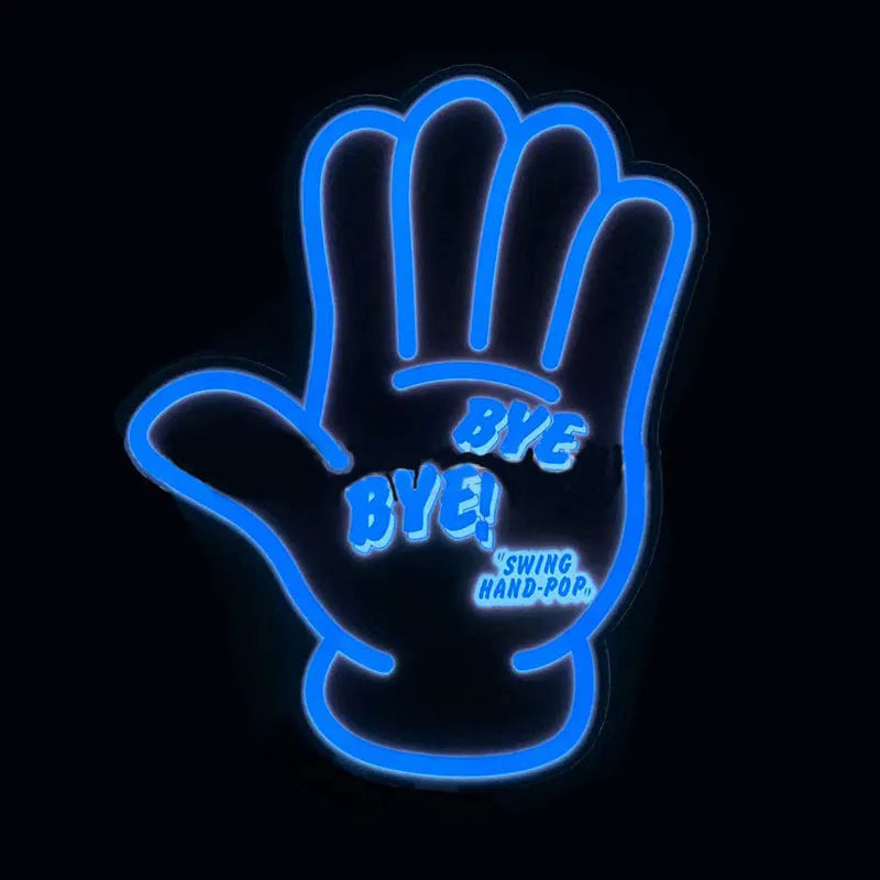 Self-adhesive luminous wall stickers with driver kit showing multiple colour options and text designs on window