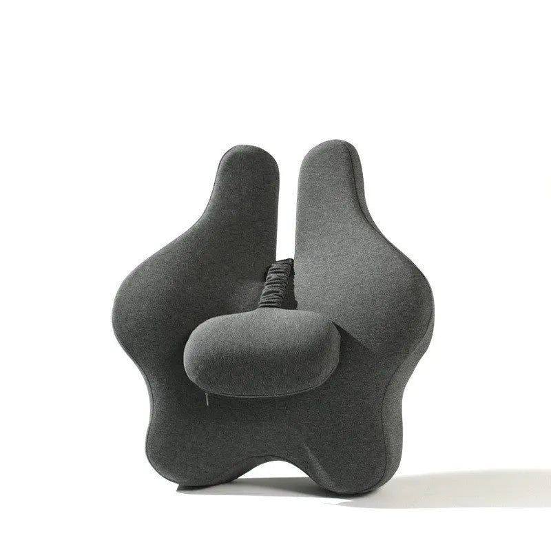 Memory foam car lumbar support cushion in solid colours showing 50x47x9cm dimensions