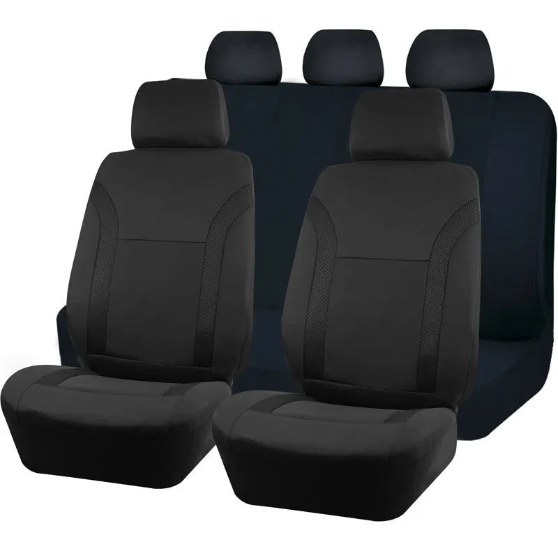 Polyester car seat cover set with sponge packing in blue, red, black or grey