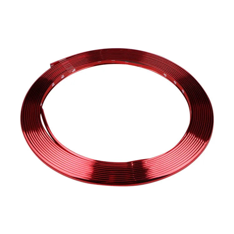 Electroplated purple PVC wheel hub trim roll measuring 8 metres for vehicle decoration