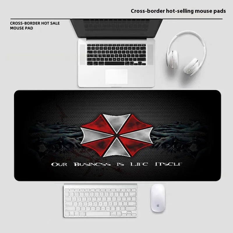 Large diatom ooze mouse pad in modern simplicity style with non-slip rubber sole, 30x60cm size, marble colour
