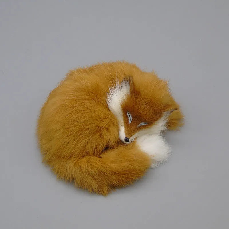 Artificial fox fur car decoration handicraft in red, white, or yellow colours