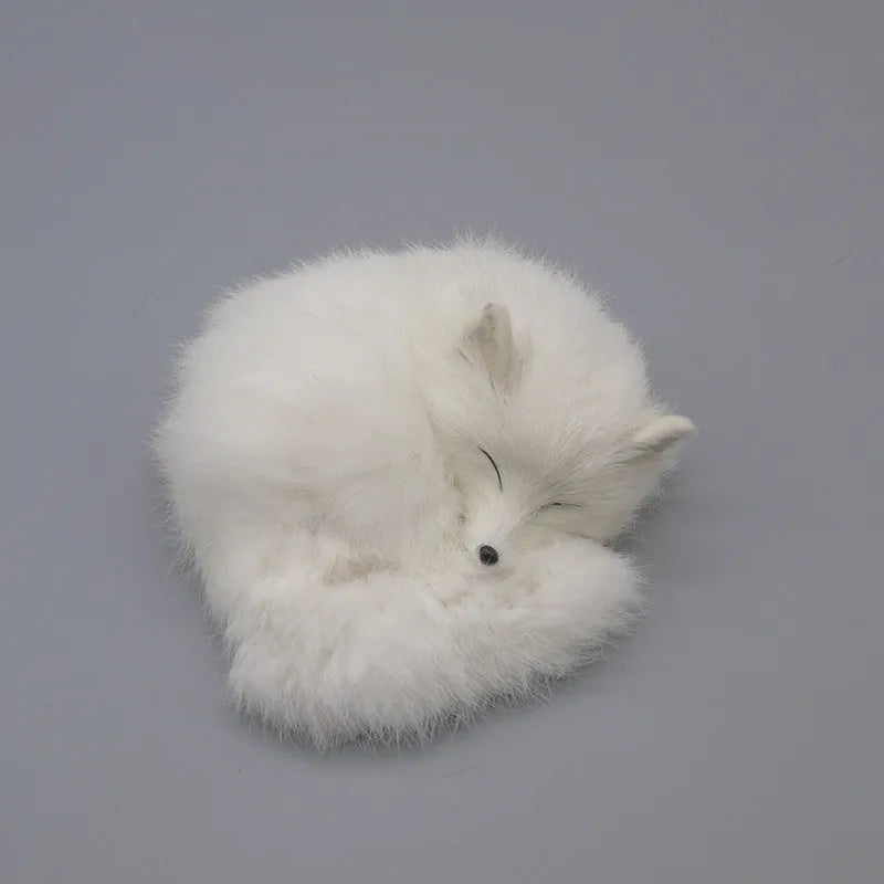 Artificial fox fur car decoration handicraft in red, white, or yellow colours