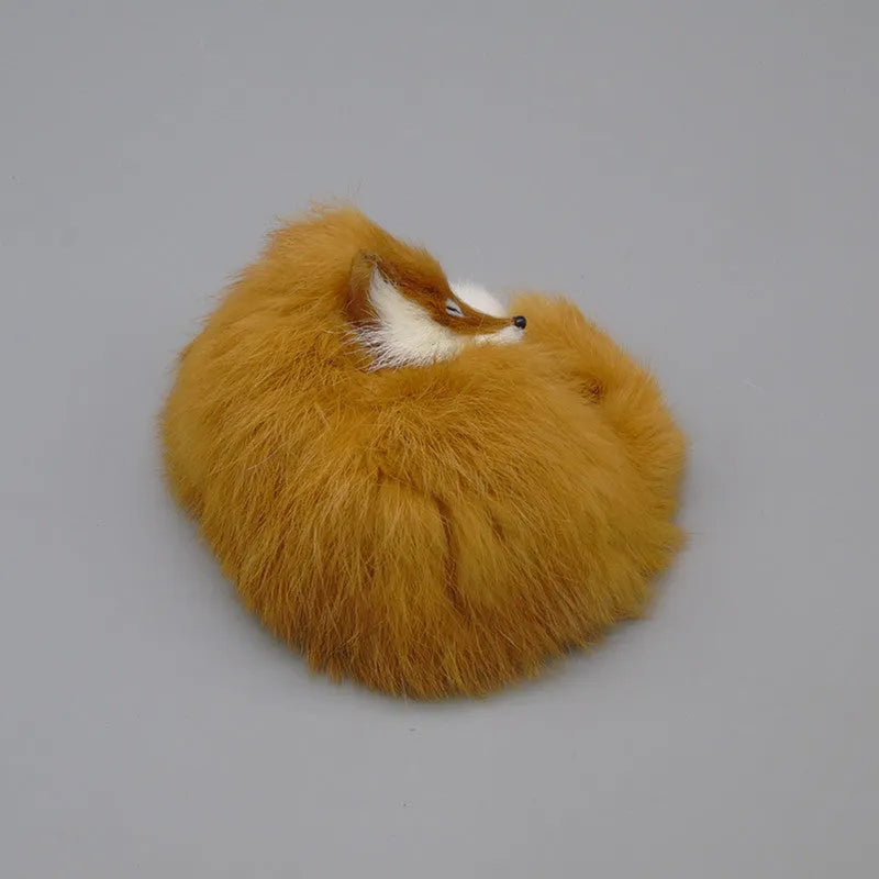 Artificial fox fur car decoration handicraft in red, white, or yellow colours