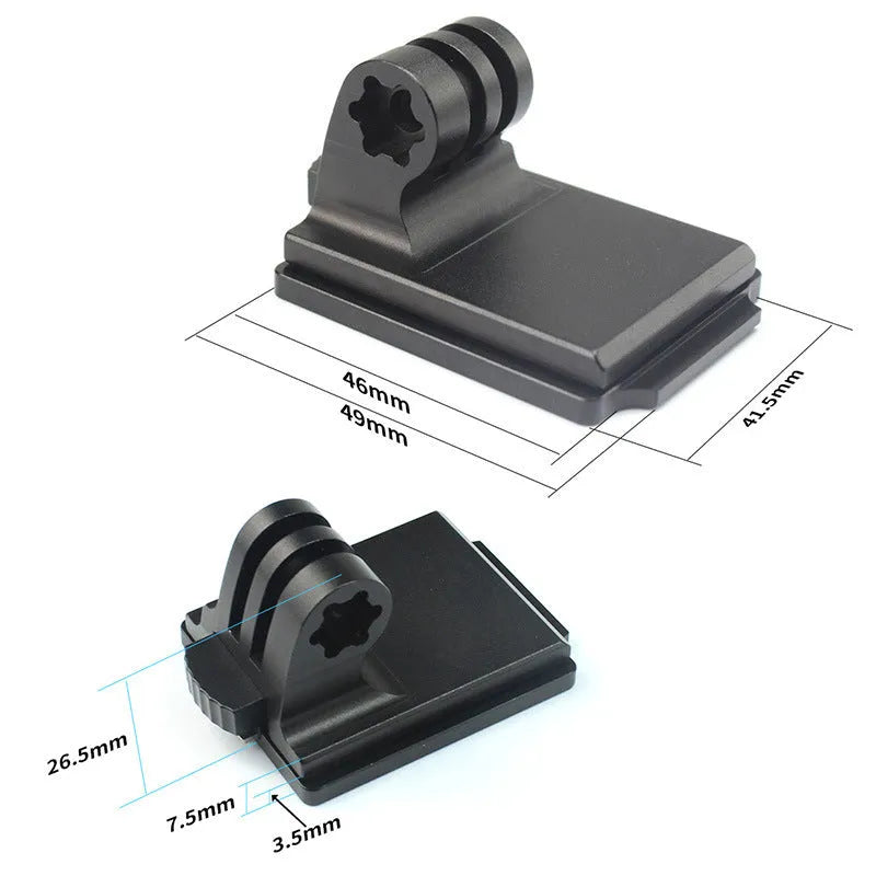 Black helmet holder extension rod with quick release bracket for GoPro Hero 3 and Hero 4 cameras