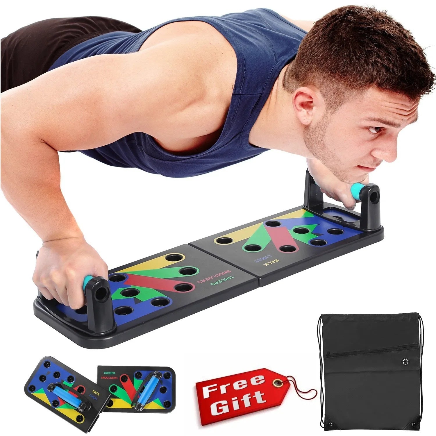 Multifunctional push-ups fitness board bracket aid ABS plastic folded 33cm by 19.5cm home gym