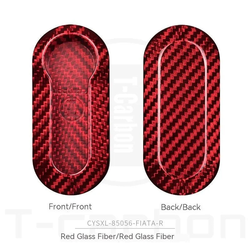Carbon fibre and glass fibre replacement car key shell cover in black, red, and silver black.