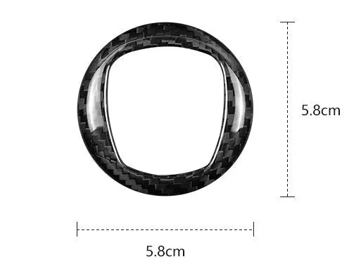 Real carbon fibre steering wheel decorative trim sticker for 280mm car steering wheels in black and red colours