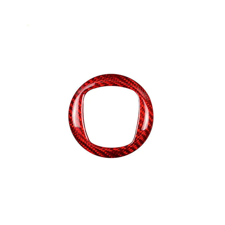 Real carbon fibre steering wheel decorative trim sticker for 280mm car steering wheels in black and red colours