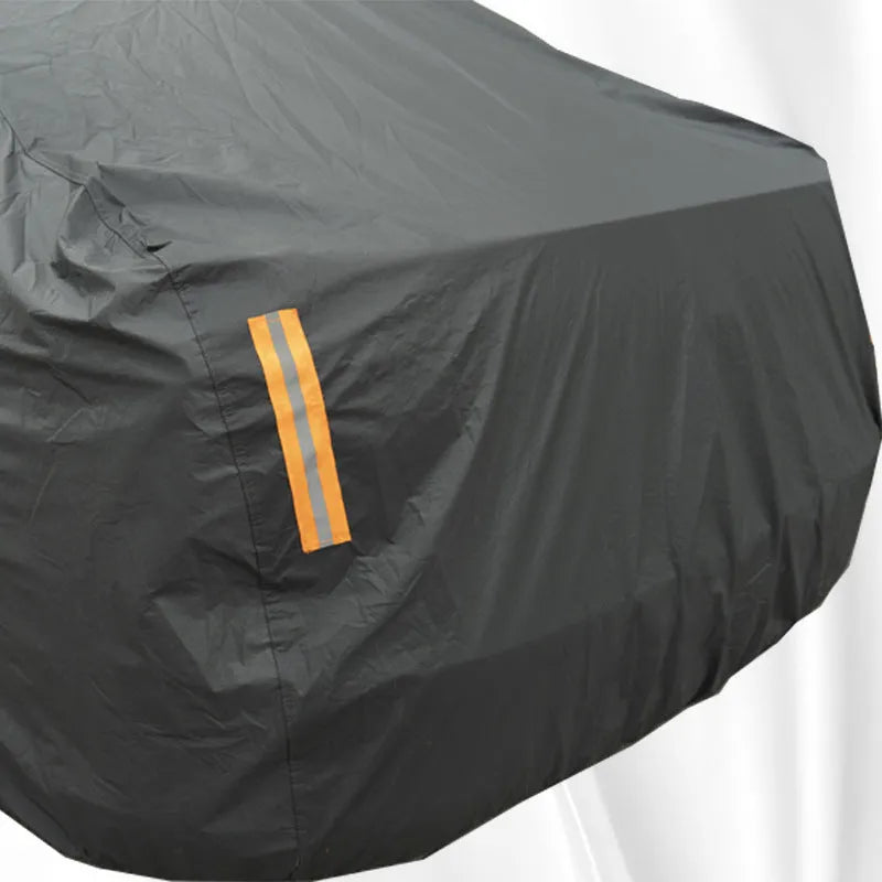 Grey PVC chemical fibre car cover showing rainproof sun protection design for Volkswagen vehicles