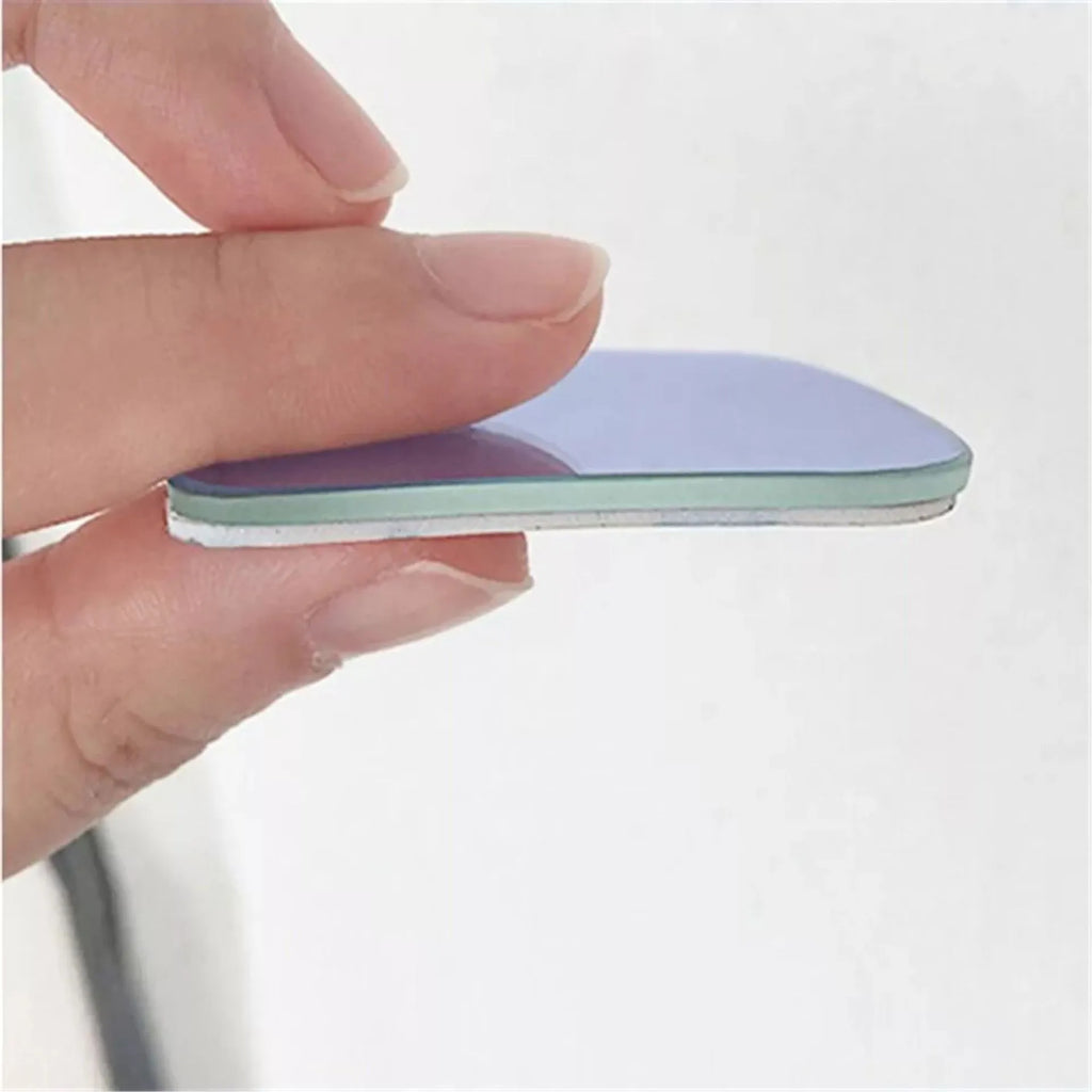 White circular car rearview mirror with 360-degree adjustment for blind spot coverage
