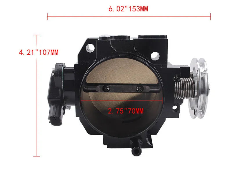 Aluminium throttle body for Honda K20A engine with 70mm diameter opening