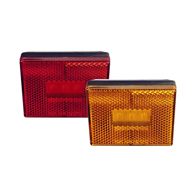 LED trailer side light and clearance lamp with transparent polycarbonate cover and 19cm wiring