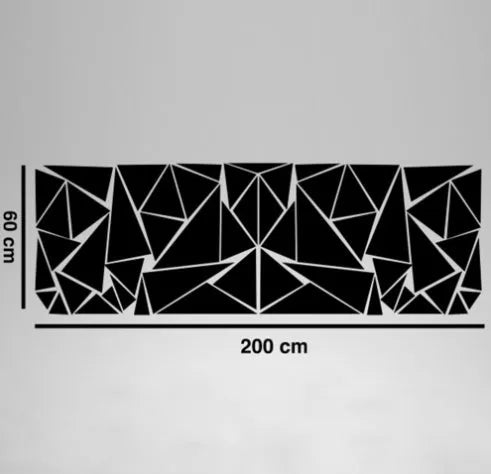 Large black geometric-pattern car sticker sheet for vehicle waistline modification