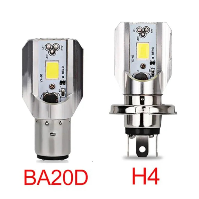 Motorcycle LED M4 double claw H6 headlight with aluminium housing and white light output