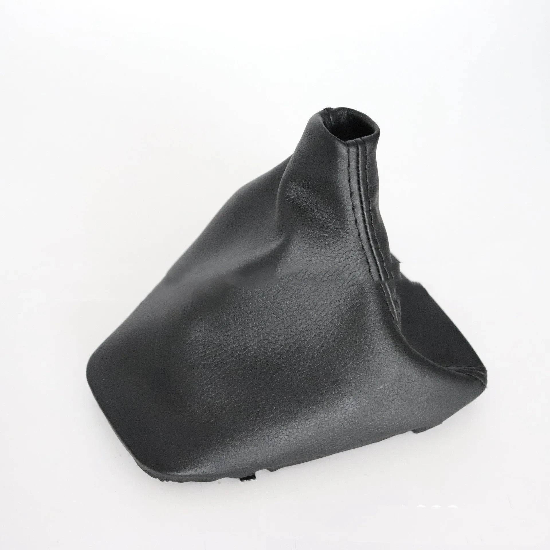 Black PU leather gear lever dust cover for BMW 3 Series interior console.