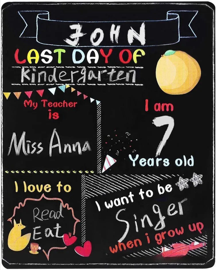 Wooden first day of school blackboard craftwork ornament with modern simple style