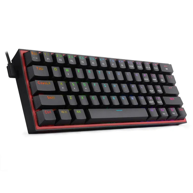 White and pink K617 mechanical keyboard with RGB backlit keys on a desk.