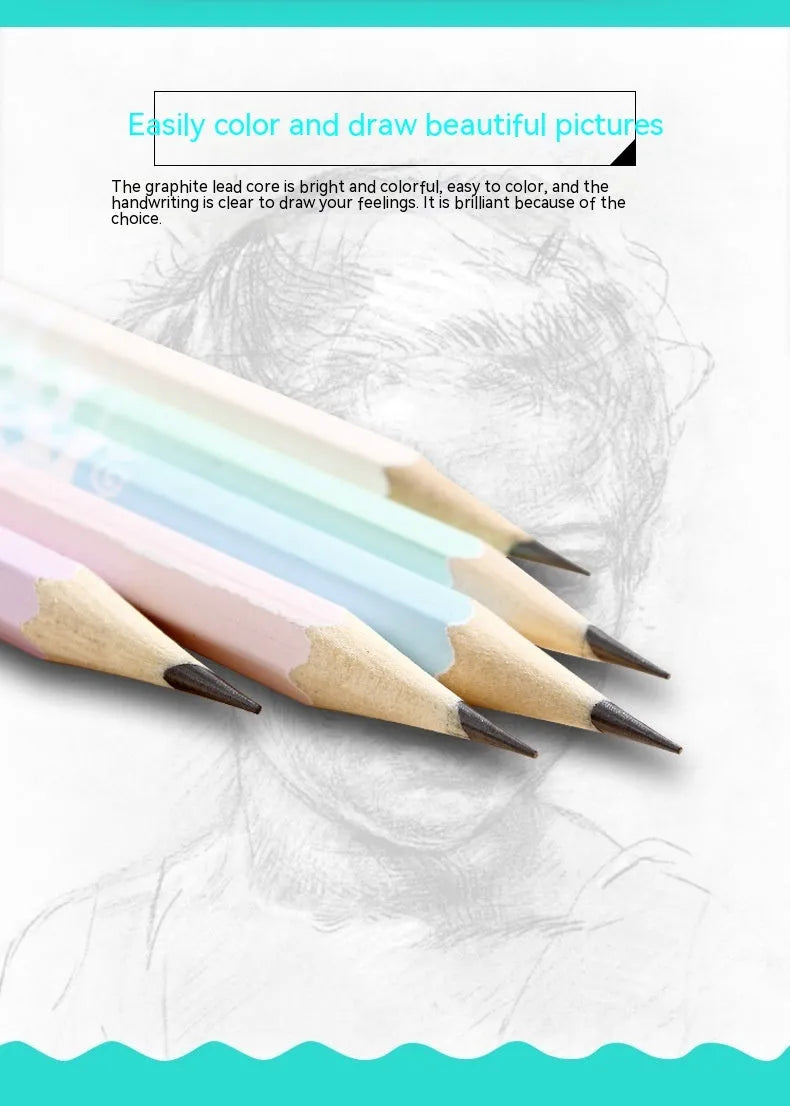 Basswood thermal transfer pencil with six-angle rod design in 50-piece bulk pack barrel