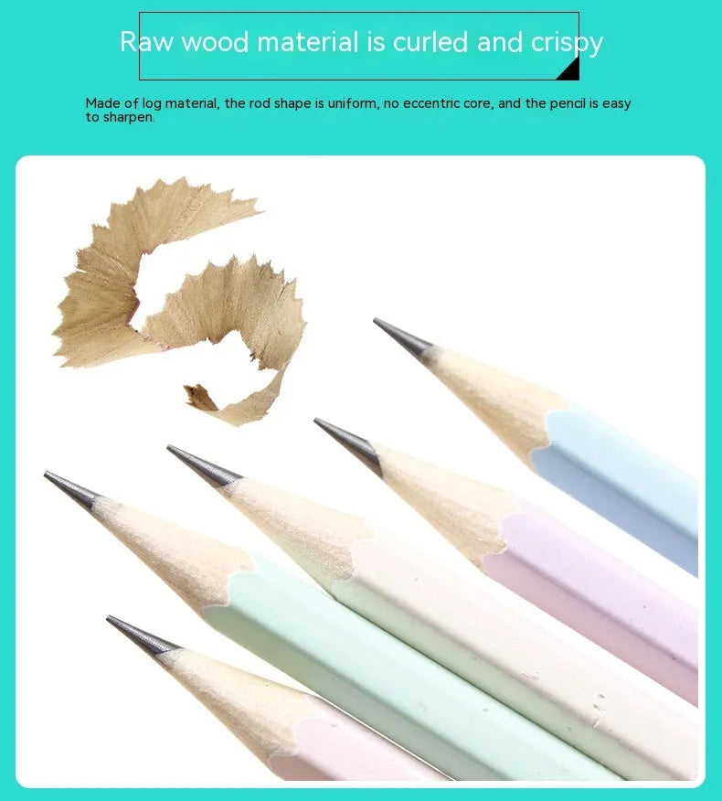 Basswood thermal transfer pencil with six-angle rod design in 50-piece bulk pack barrel