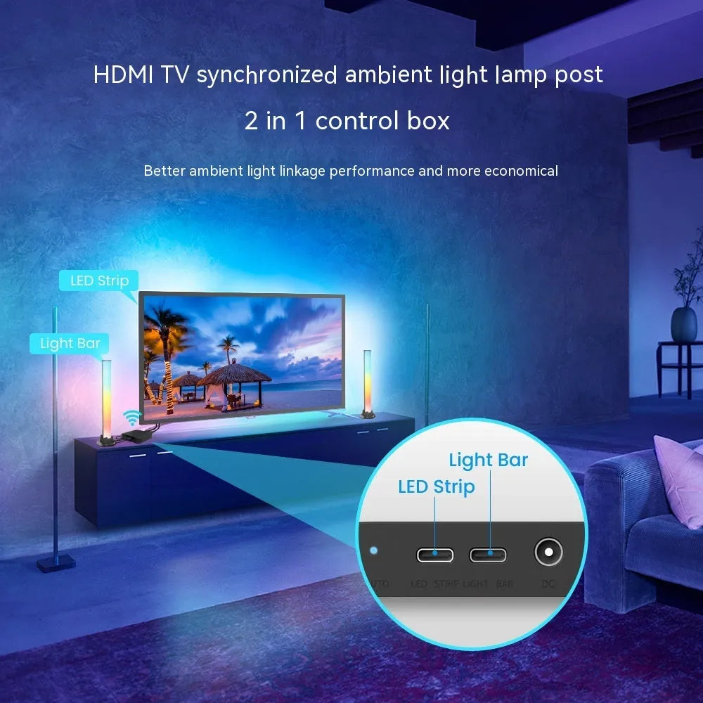 Graffiti pattern smart light strip for television background lighting with intelligent control