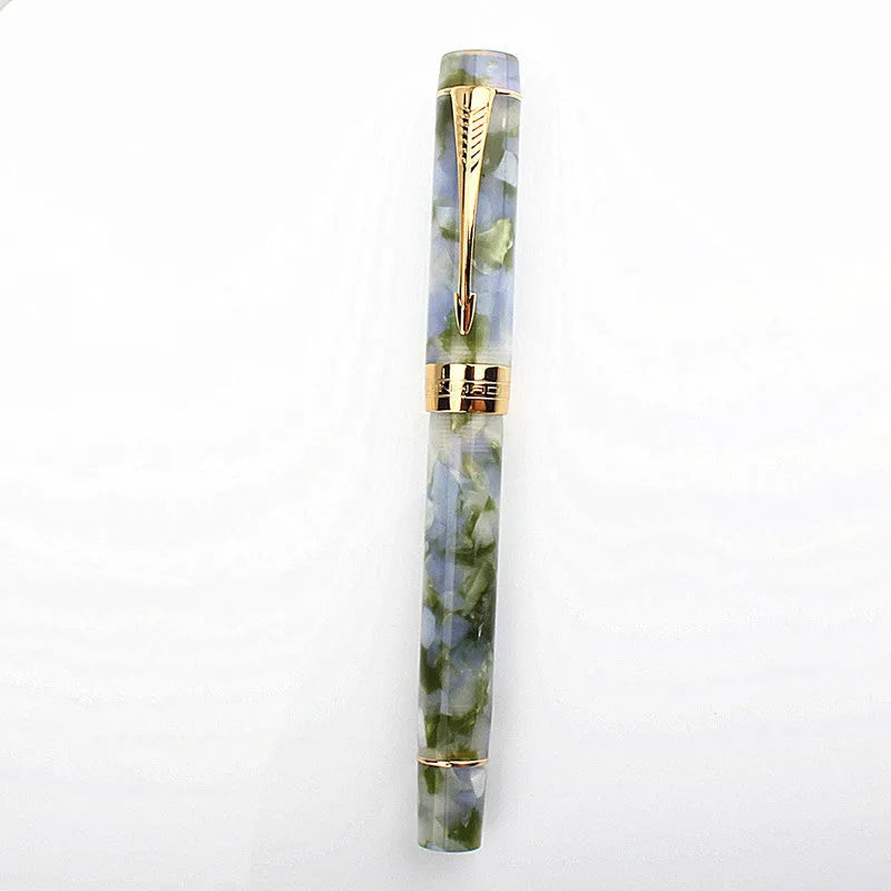 Deep bath green metal pen showing fine, medium and graphic tip options