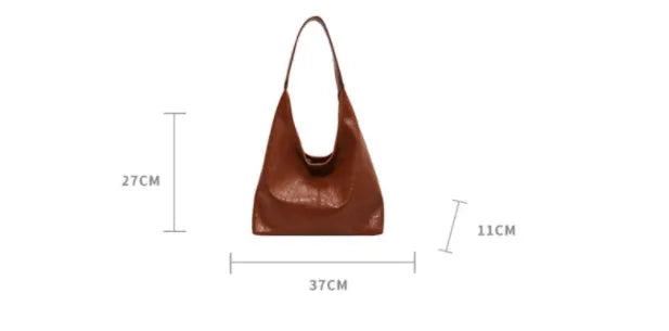 Soft PU leather casual shoulder bag with large capacity and street style design
