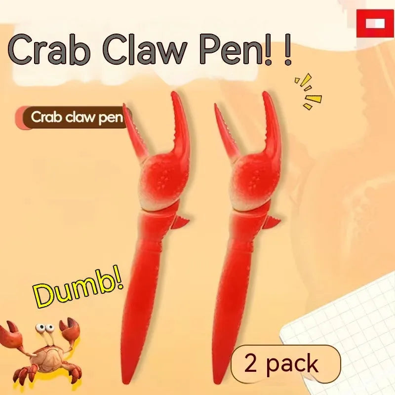 Ballpoint pen with pressable crab-shaped metal clip