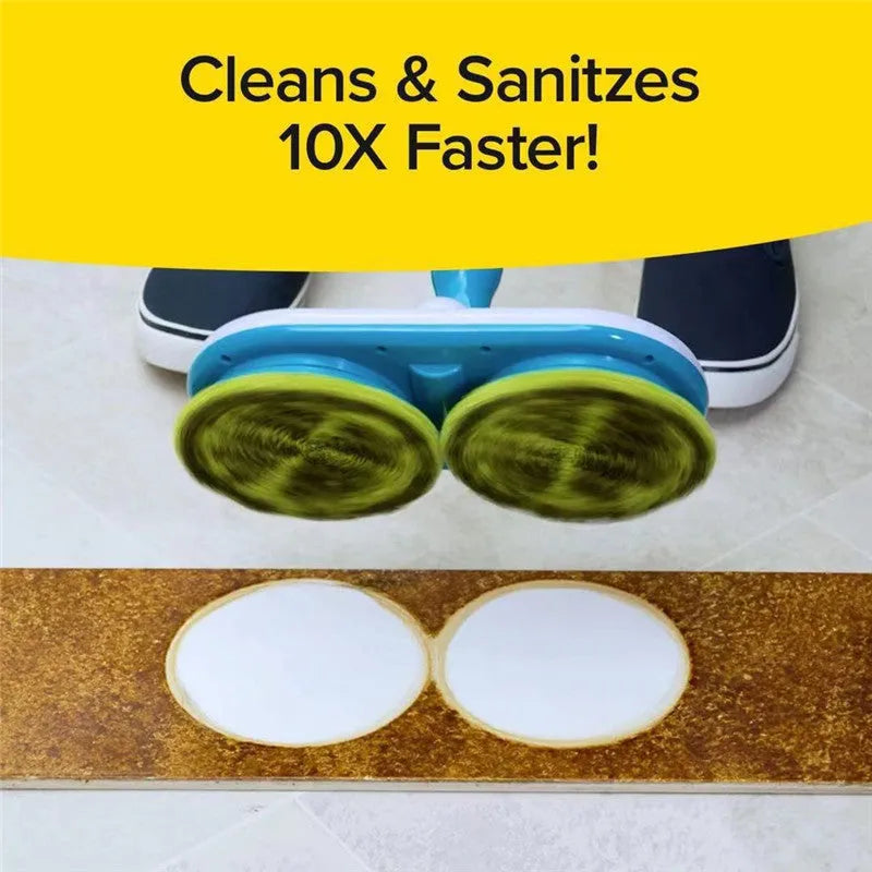 Wireless handheld electric floor cleaning mop with USB charging port and multiple pad attachments