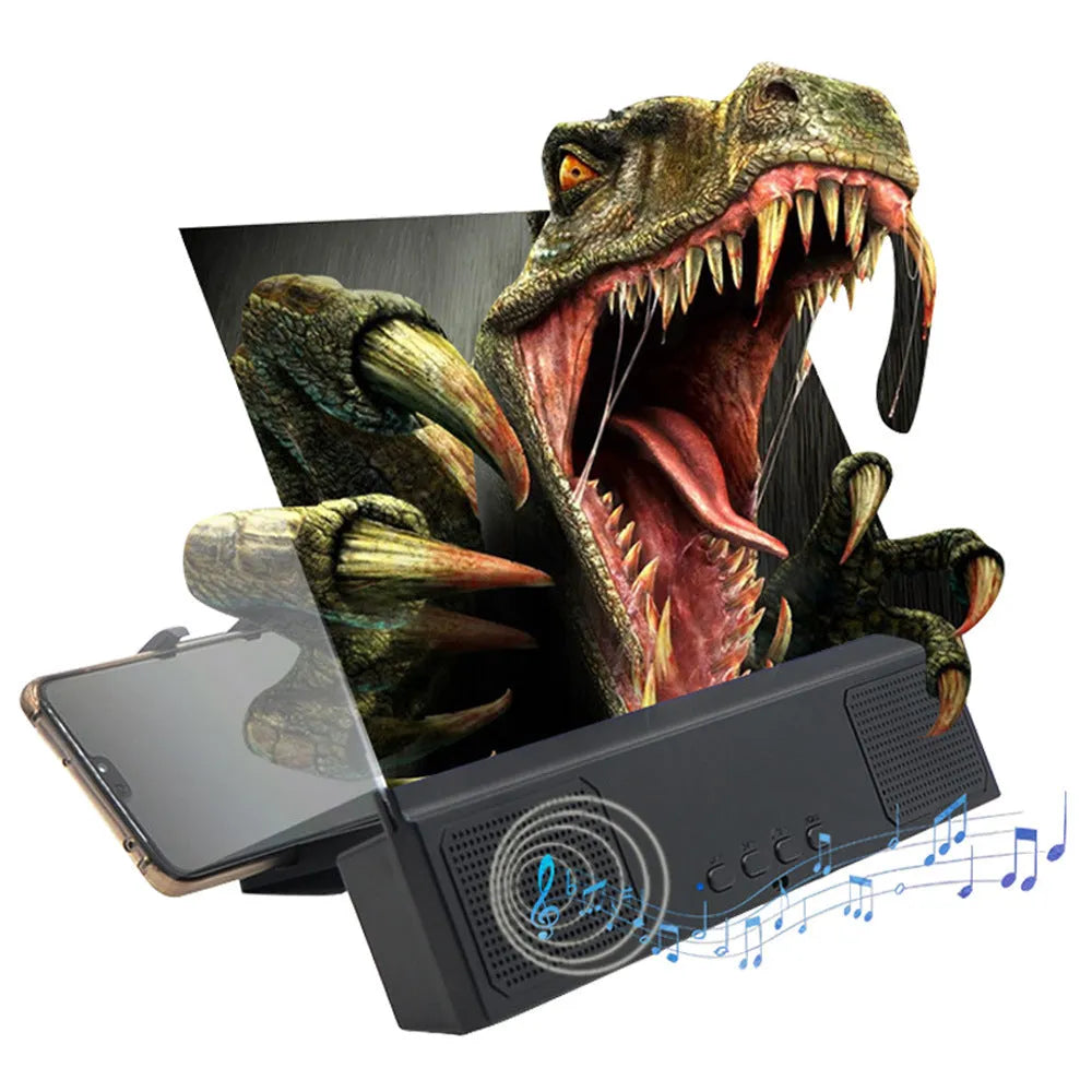 12-inch mobile phone screen amplifier with black ABS plastic housing and built-in speaker grille.