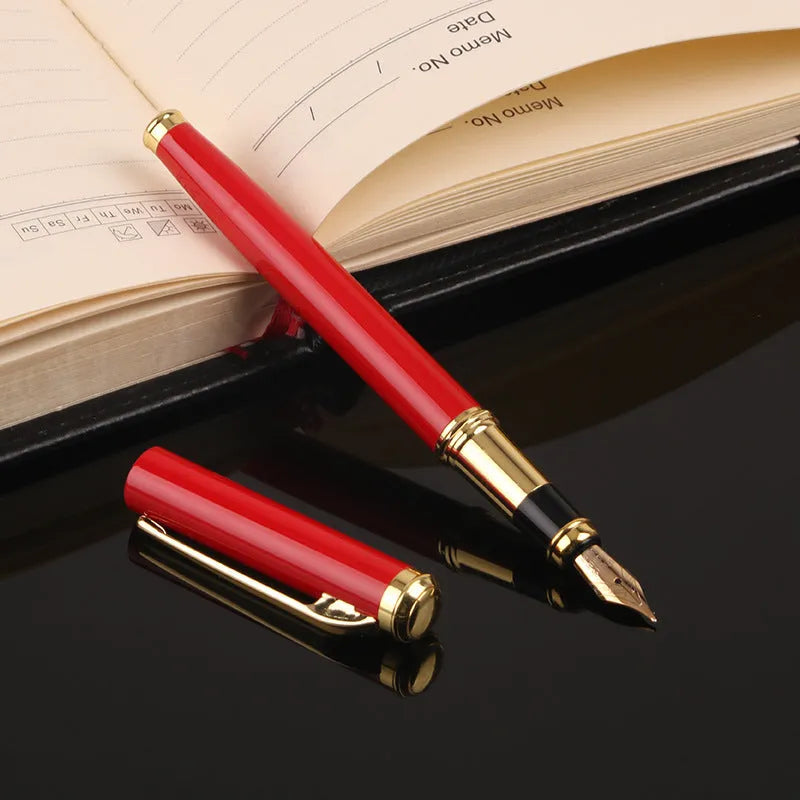 Red and black metal business ink pens with 0.5mm Yijin nibs for office and student use