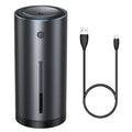 Black aluminium alloy car diffuser humidifier with USB cable for 12V power