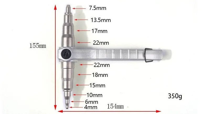 Manual tube expander tool for air conditioning copper pipes 6mm to 22mm range with alloy steel construction