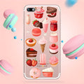 Clear silicone iPhone case with colourful ice cream pattern design on the back.