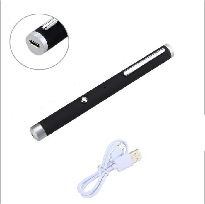 Three green laser pointer pens in black, camouflage pattern, and white colours