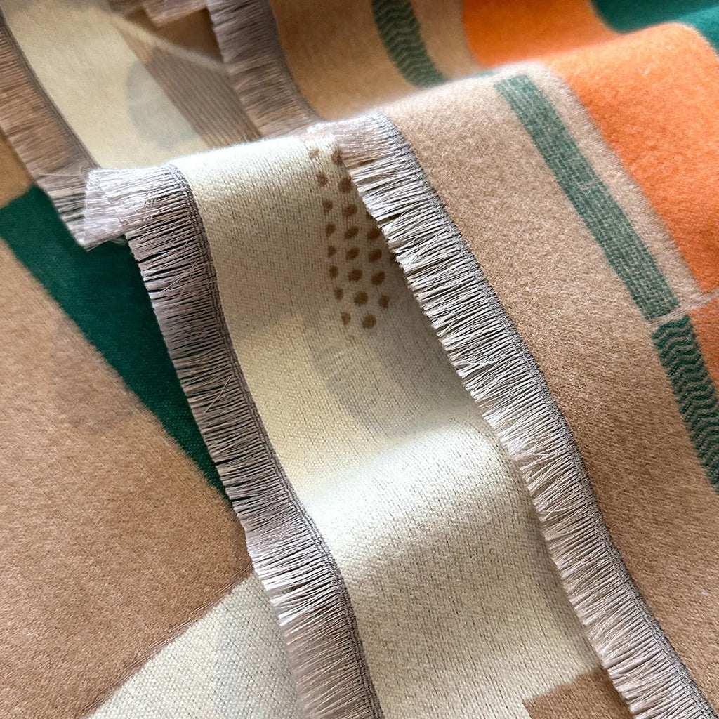 Imitation cashmere scarf in multiple colours showing 185cm by 65cm dimensions