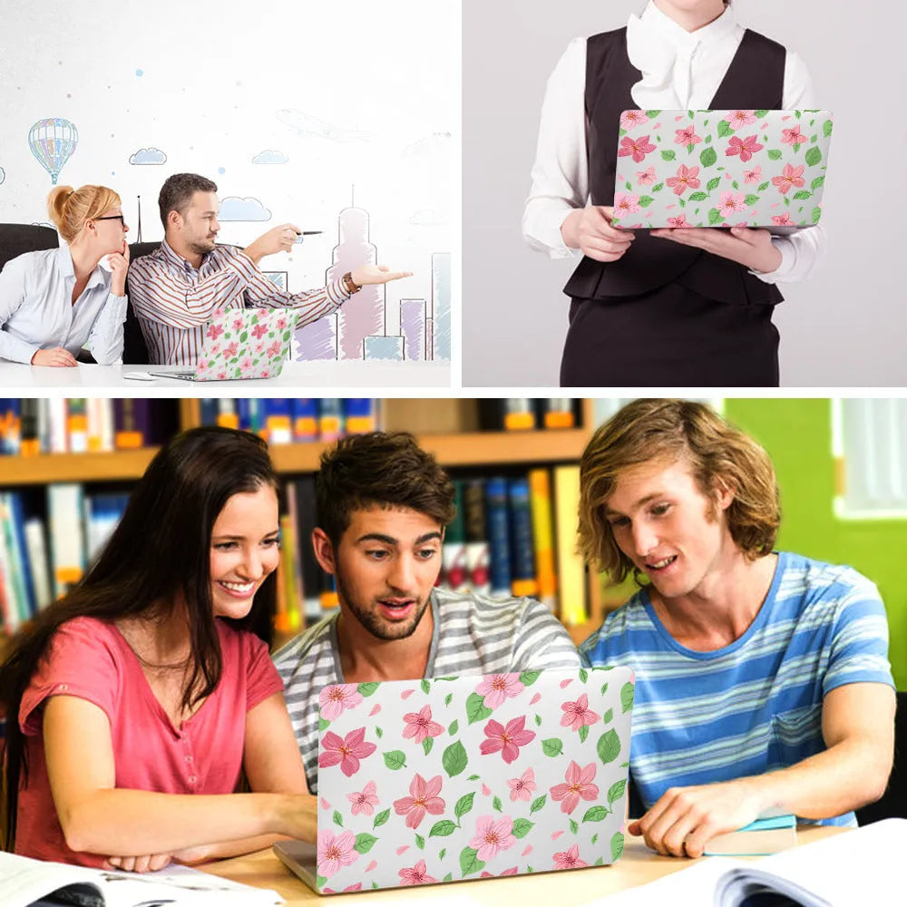 Plastic protective shell for Apple MacBook with partial flower series floral design showing five pattern options