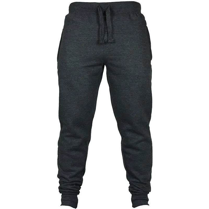 Men's solid colour drawstring waist fleece sweatpants in loose fit casual style